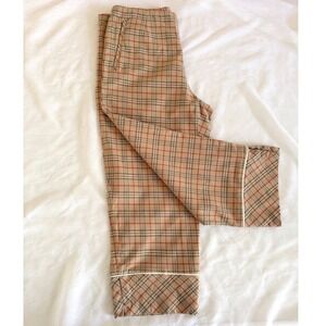 Y2K Lizgolf Audra Plaid Size 10 Preppy Cropped Cotton Blend Golf Trousers